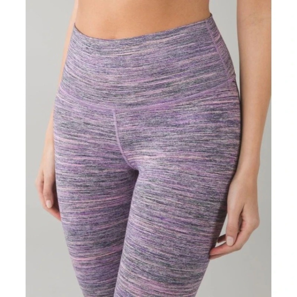 Lululemon High Times Pant Crop Leggings Size 8 Violet Space Dye Camo - Picture 9 of 10